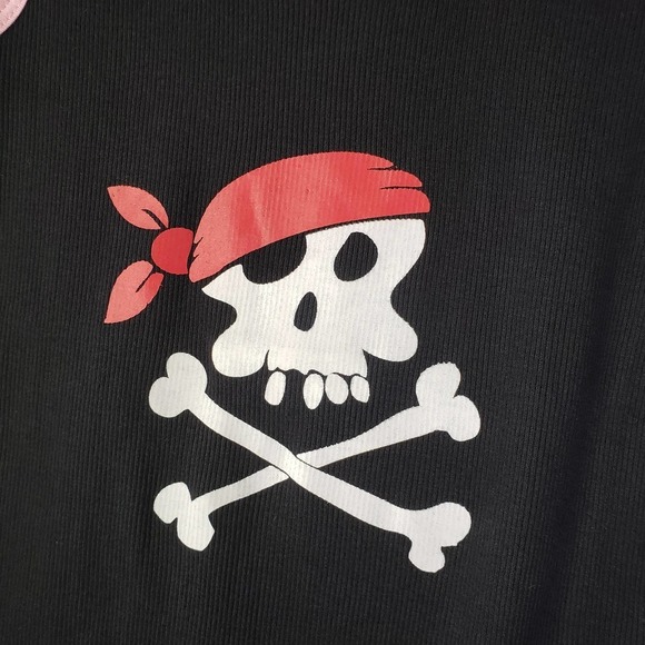 NEW Lazy One Pirate Bones‎ Ribbed Tank Top Black Red S Small NWT - Picture 2 of 7